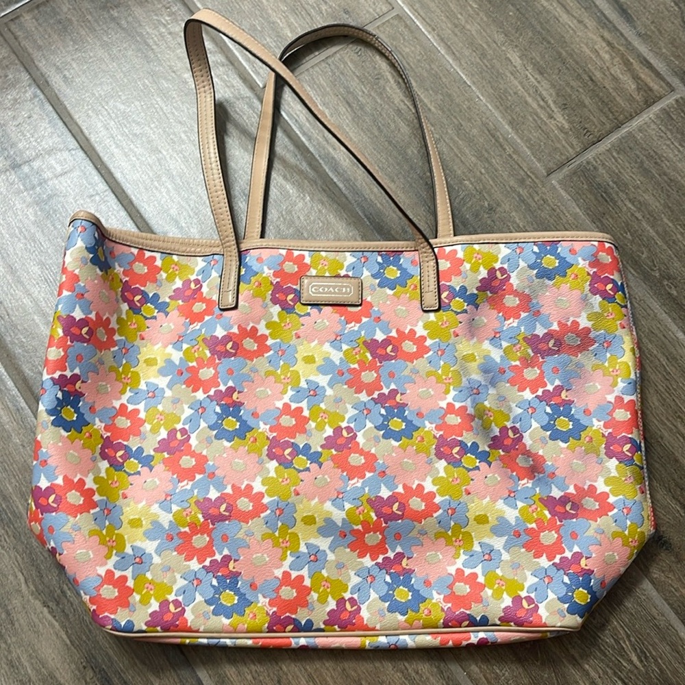 Floral coach tote